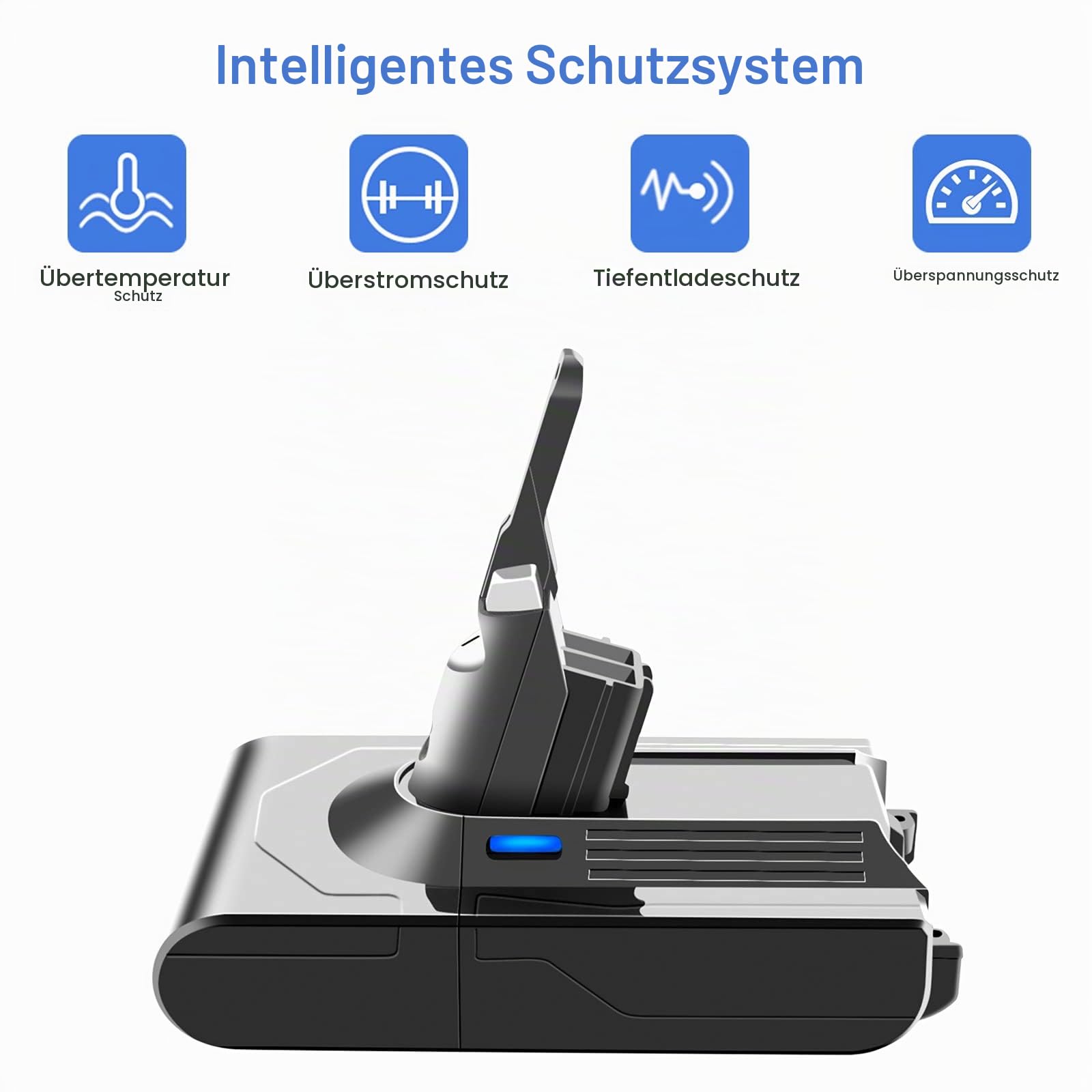 4,5Ah Ersatzakku Kompatibel mit Dyson V8 SV10 Akku Staubsauger V8Absolute, V8Animal, V8Fluffy 214730-01 Li-Ionen Batterie mit Pre-und Post-Motor Filter