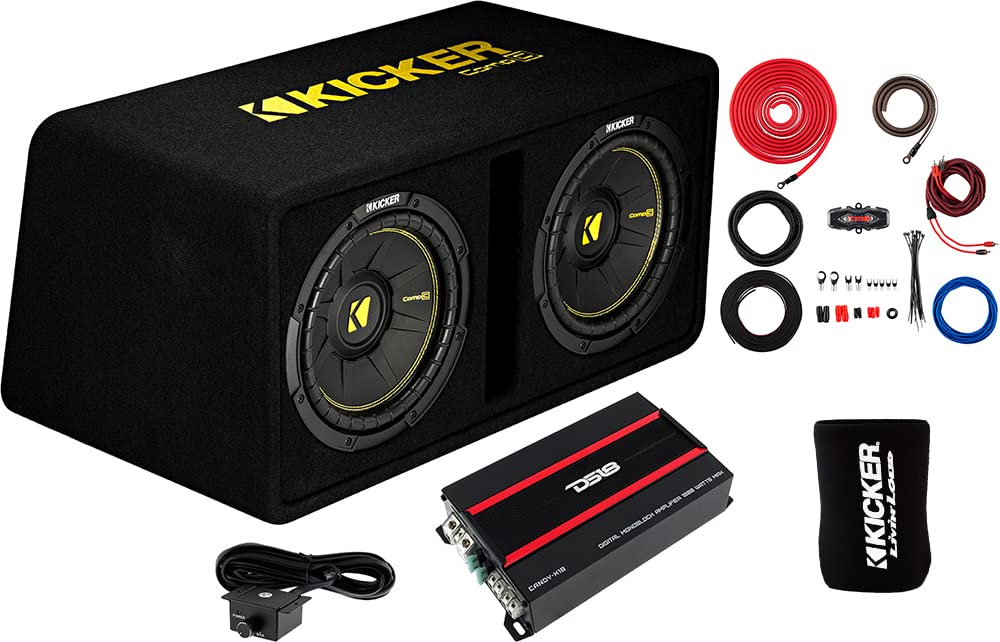 Amazon.co.jp: KICKERサブウーファーとアンプ3個入りパッケージ - 10 