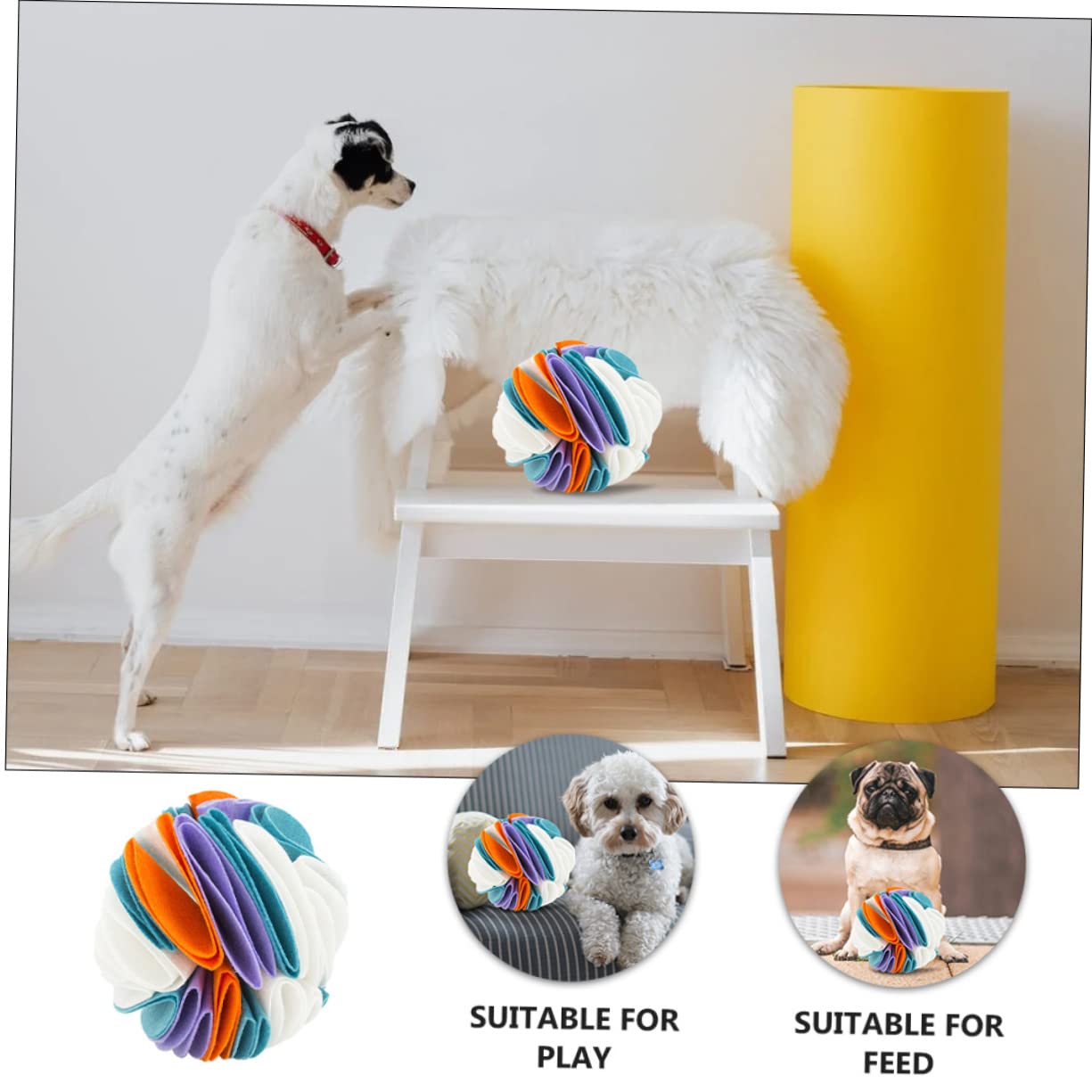INOOMP 2stücke Pet Snuffle Für Hunde Interaktives Futterleckspielzeug Aus Strapazierfähigem Filz Fördert Das Schnüffeln Und Langsames Fressen Farblich Sortiert
