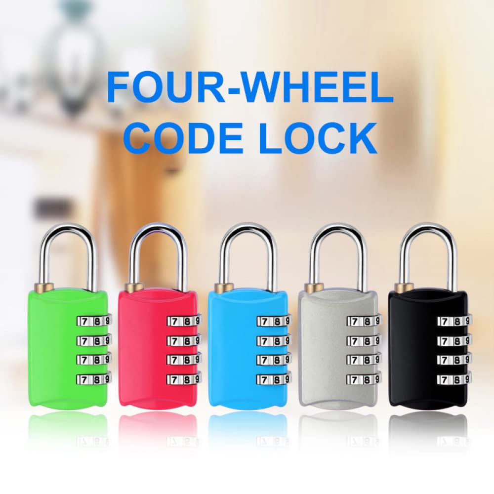 Lucchetti a combinazione， Lucchetti per valigie Lucchetto con password a 4 cifre, lucchetto di sicurezza for valigia e bagaglio, lucchetto for armadietto della palestra(Black,Black)