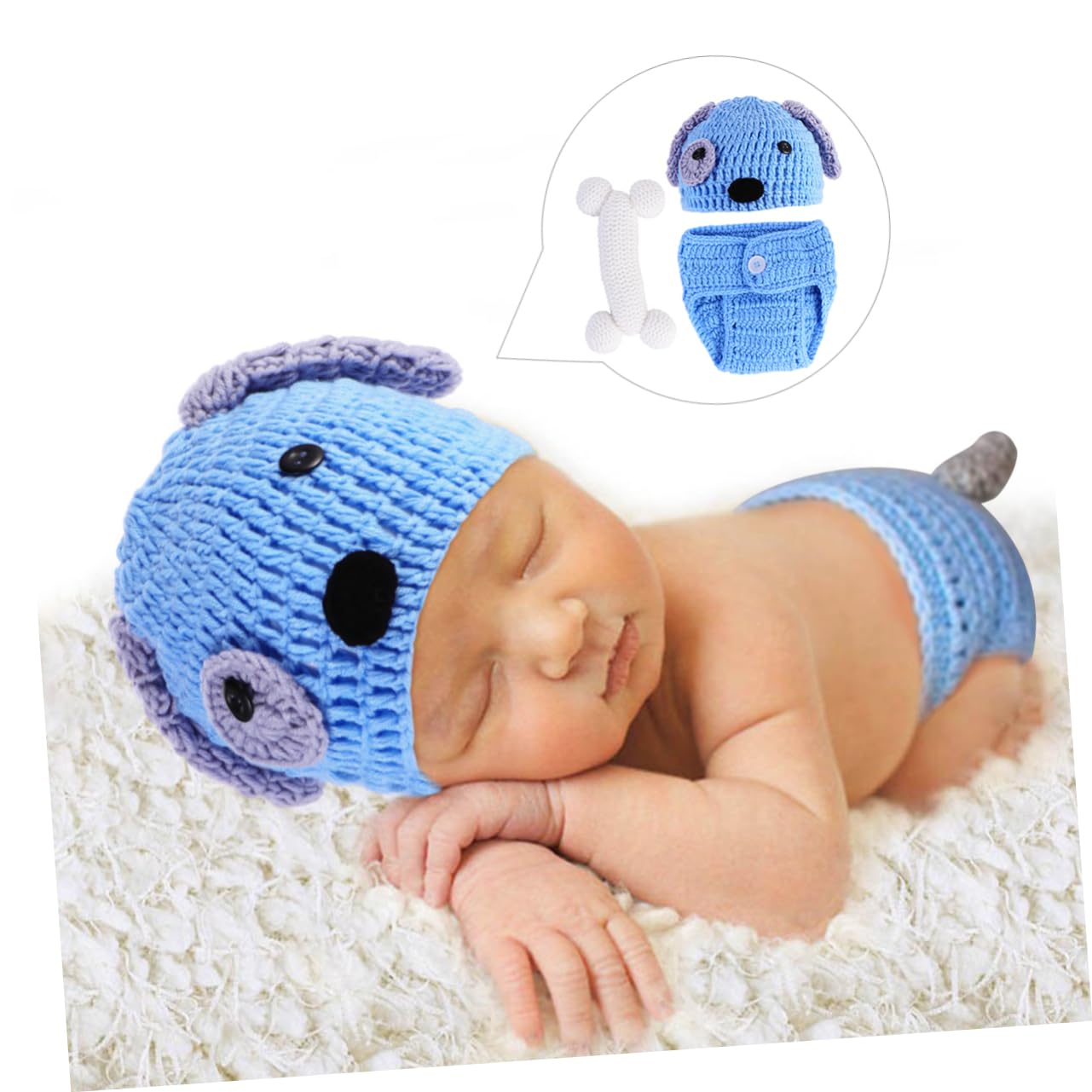 BESPORTBLE 3 Series Pantalones Cortos Recién Nacidos Tejidos A Mano Traje De Fotografía Recién Nacido Trajes De Cachorro Atrezos Para Fotos Tejidos Para Bebés Gorro Tejido Bebe 3 Piezas*3