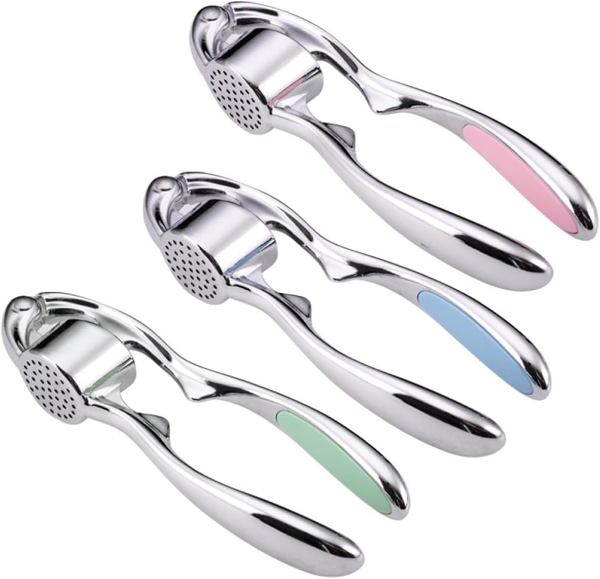 Ciieeo Garlic Crusher with Sturdy Garlic Squeeze Press Garlic Crusher Tool Garlic Mincer Ginger Mincer Lemon Squeezer Ginger Press Tool Stainless Steel Garlic Press Pink