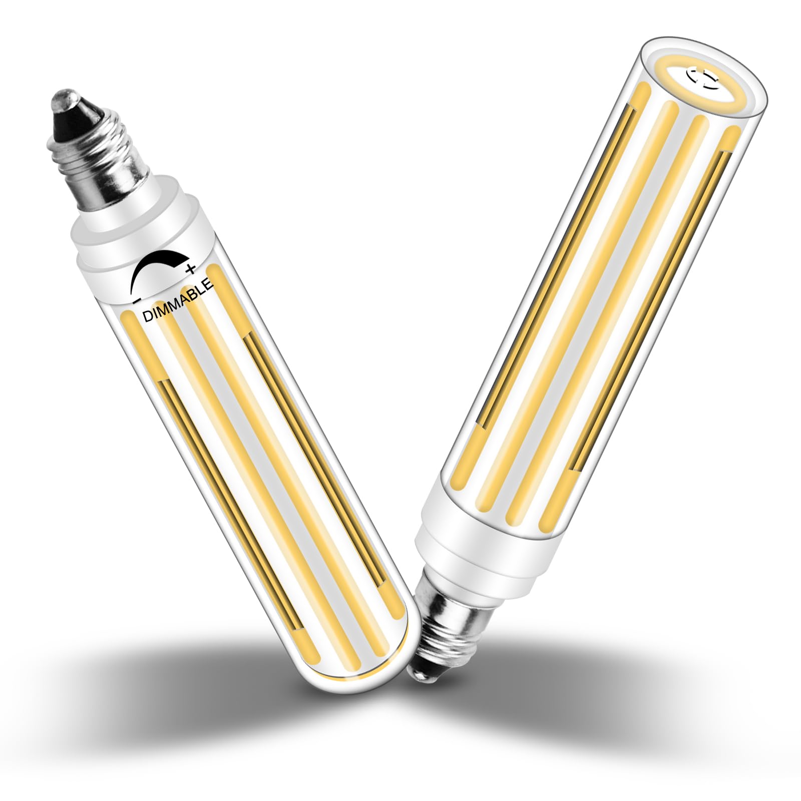 Jde11 Led Bulb Dimmable 100W 120W Halogen Equivalent, 120V 10W 1300LM Natural White 4000K,T3/T4 Mini Base, COB E11 Bulb for Chandeliers, Ceiling Fans, Cabinet Lighting,2 Pack
