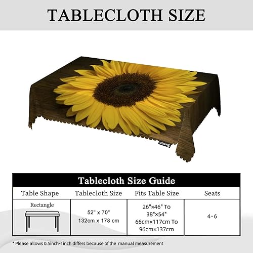 Miniatura 5 de Swono Mantel rectangular con diseño de girasoles, para jardín, diseño de girasoles de otoño, mantel oblongo, de 52 x 70 pulgadas, para mesa de