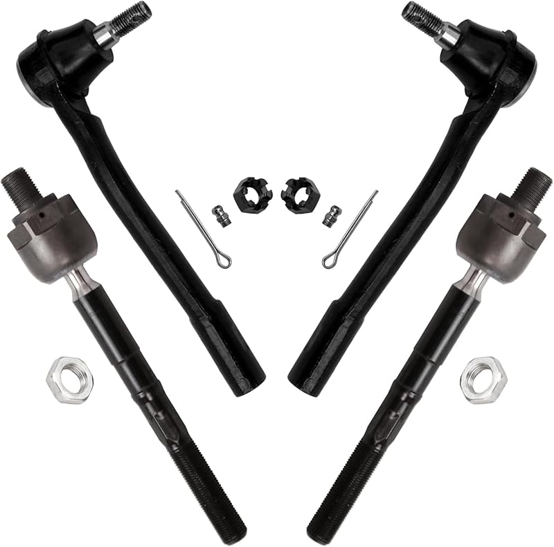 Kit de terminais de direção internos e externos dianteiros Detroit Axle para Hyundai Entourage e Kia Sedona – 4 unidades