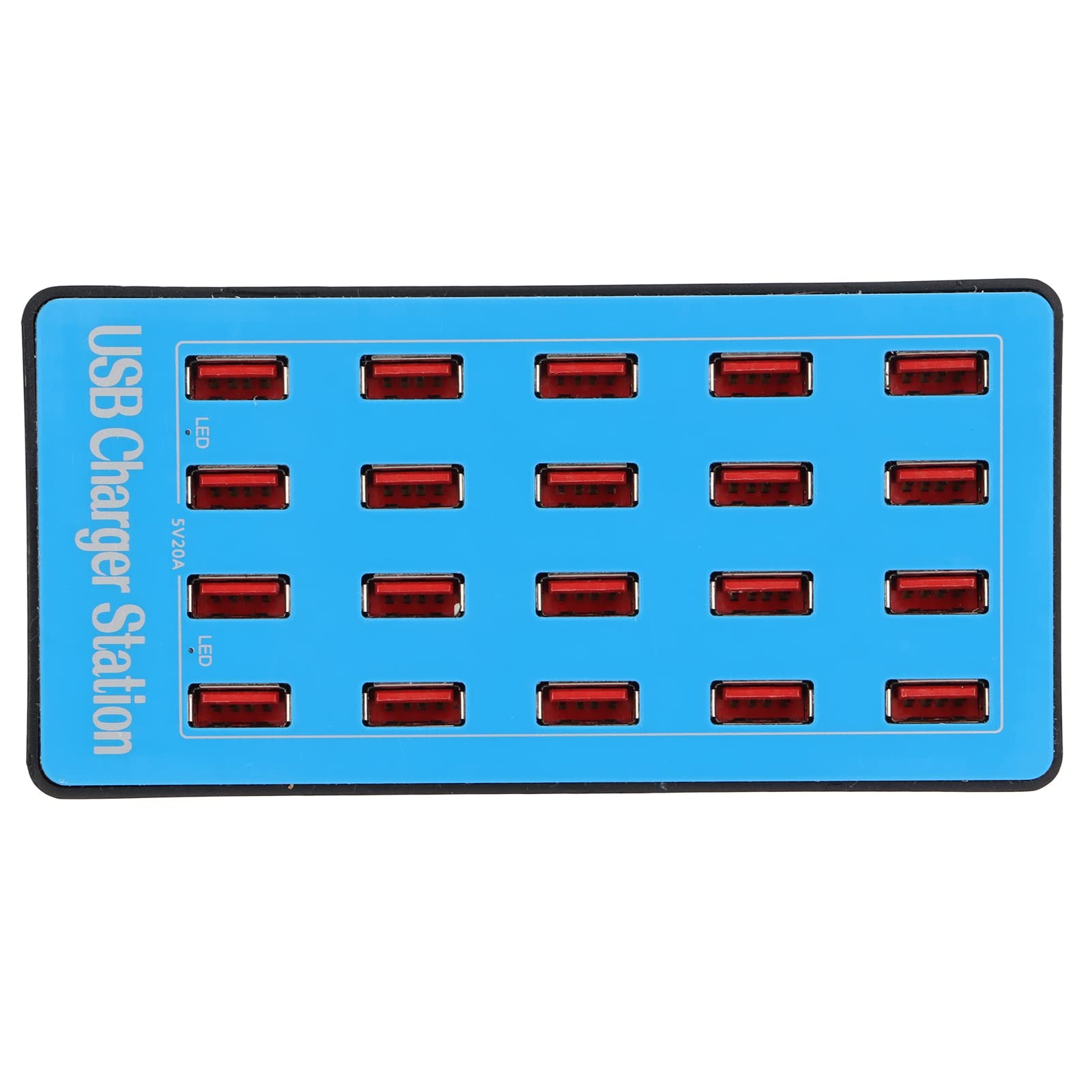 Bewinner Cargador USB Estación de Carga USB 100W 20 Puertos USB Hub Cargador Adaptador de Corriente de Pared Estación de Carga Rápida para Teléfono Inteligente Tableta Computadora Portátil(EU)