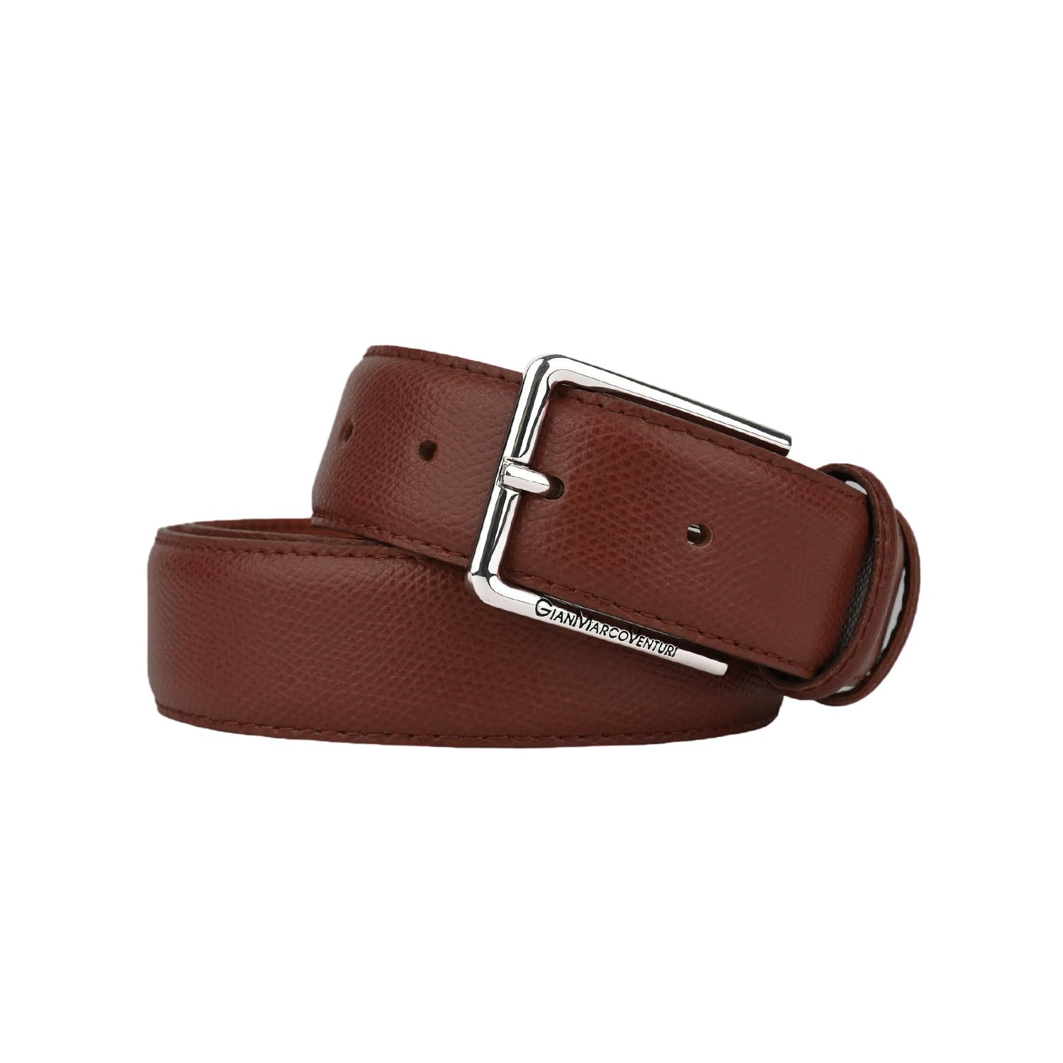 GianMarcoVenturi Cintura In Vera Pelle, Unisex per Uomo e Donna, Made In Italy, Accorciabile, 3,5 cm, Con Scatola