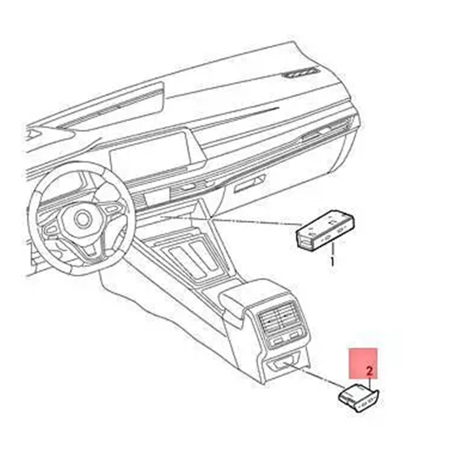 Interfacce di ricarica USB C per MK8 Parte di ricambio 2G6035718 Doppio Tipo Port Accessori Automotive Pannello USB