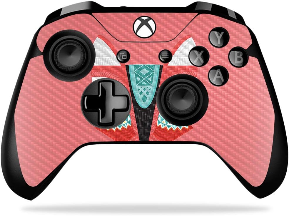 MightySkins Carbon Fiber Skin for Microsoft Xbox One X Controller - Aztec Fox | Protective, Durable Textured Carbon Fiber Finish | Easy to Apply, Remove, and Change Styles | Made in The USA