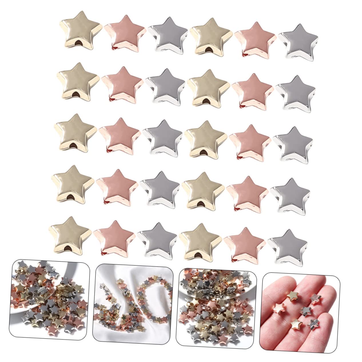 Angoily 5 Set Perline Forma Stella Ccb Per Bigiotteria Diy Distanziatori Per Collane E Bracciali Leggere E Resistenti Per Creazioni Artigianali 300 Pezzi*5