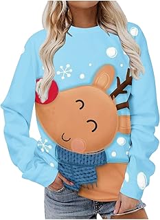 Amikadom Lindo traje de Natal para mulheres inverno outono manga punho gola canoa roupas moletom feminino 2023 M4