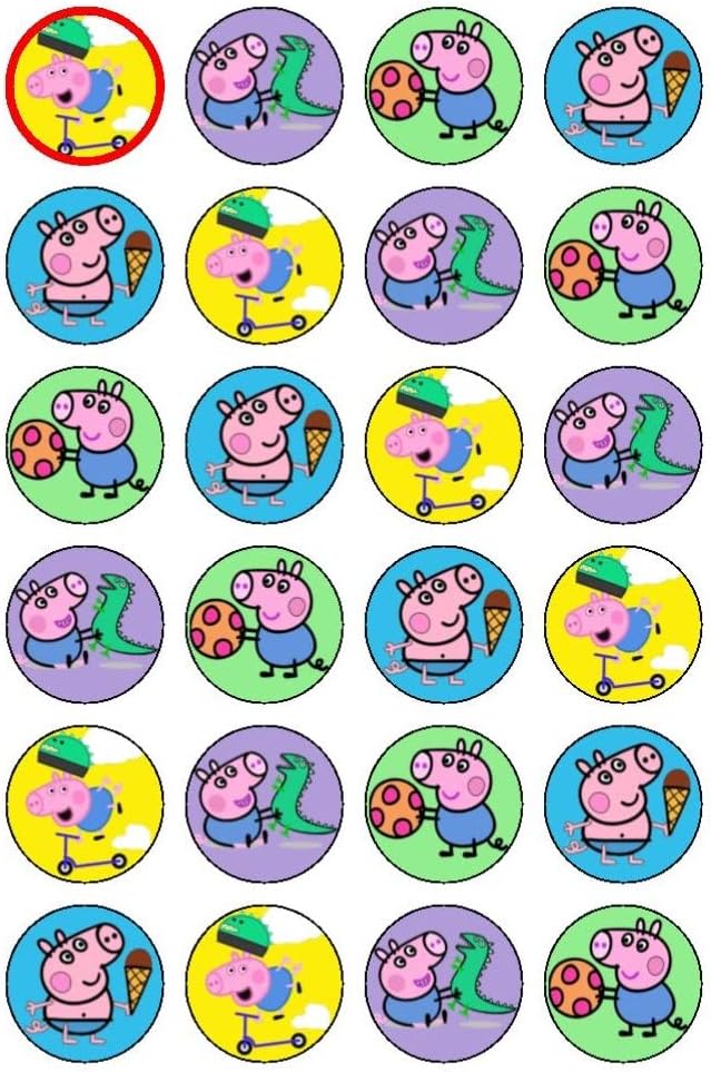 24 x 3.8cms Edible Boy Pig (#2) Cupcake Fairy Cake Muffin Cookie Toppers