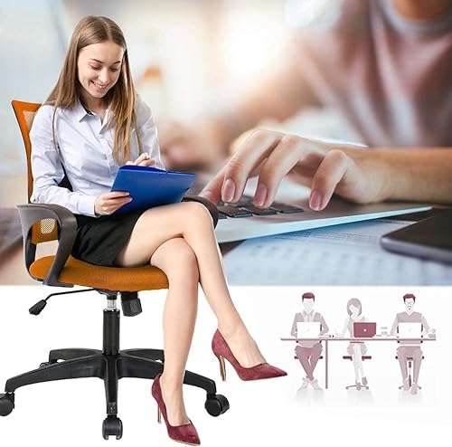 Miniatura 5 de Silla de oficina en casa, sillas de escritorio para computadora, silla ergonómica de malla, sillas de tareas ajustables con soporte lumbar, silla