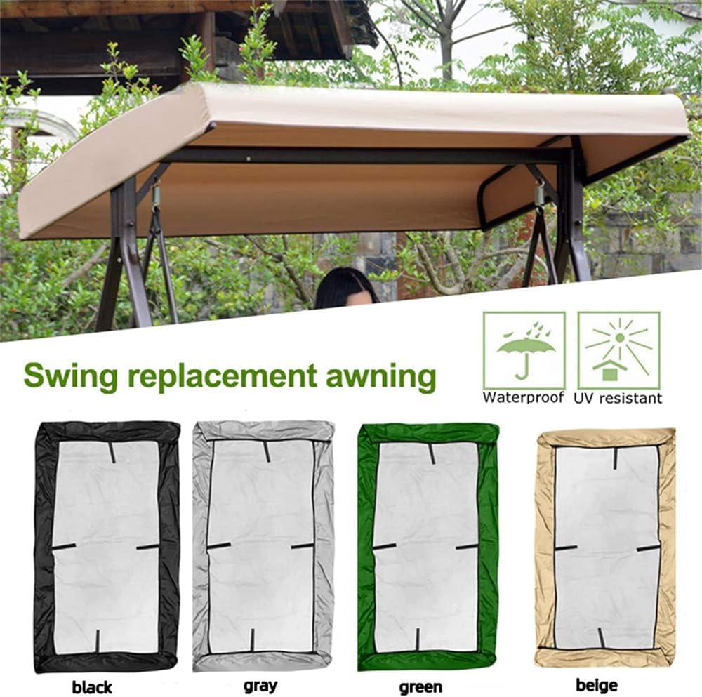 Housse de Balançoire de Jardin 3 Places Imperméable,Toit de Rechange pour Balancelle Extérieur Anti-UV,Toit de Remplacement pour Balançoire Jardin Terrasse Balcon, 210D Tissu Oxford