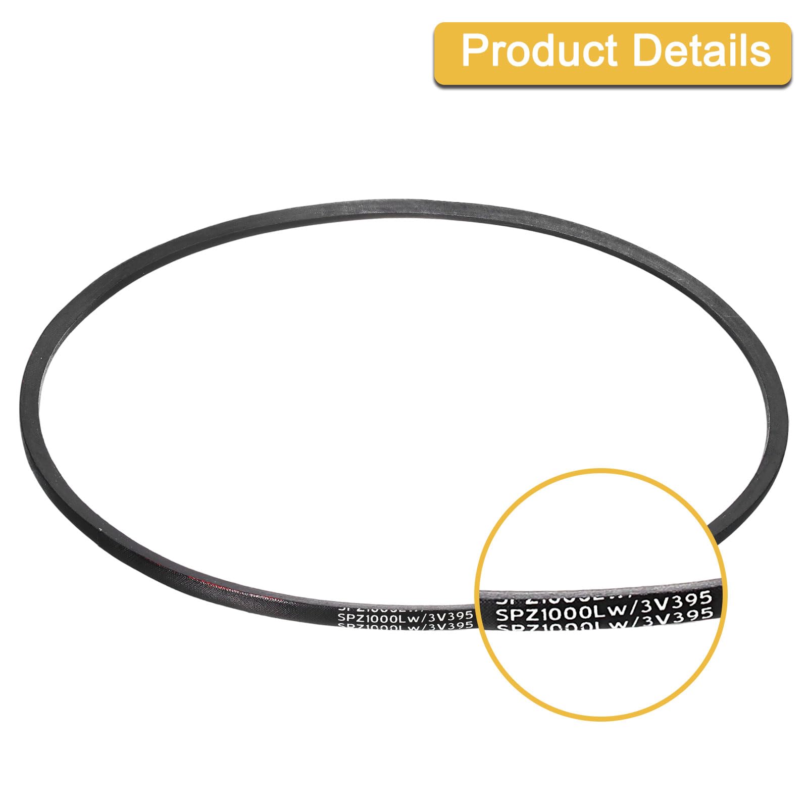QUARKZMAN 2Pcs SPZ-1000 Courroies Trapézoïdales en Caoutchouc de Transmission Industrielle Puissance 1000mm Circonférence de Pas,10mm Largeur, 8mm Hauteur, 1013mm Circonférence Extérieure