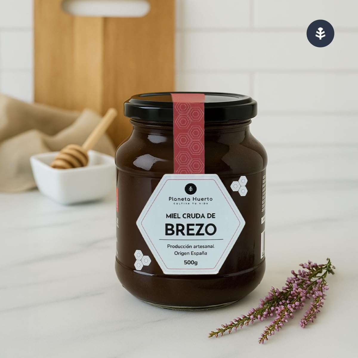 Miel Cruda de Brezo 1 Kg 100% Natural - PLANETA HUERTO, Sin Filtrar, Origen España