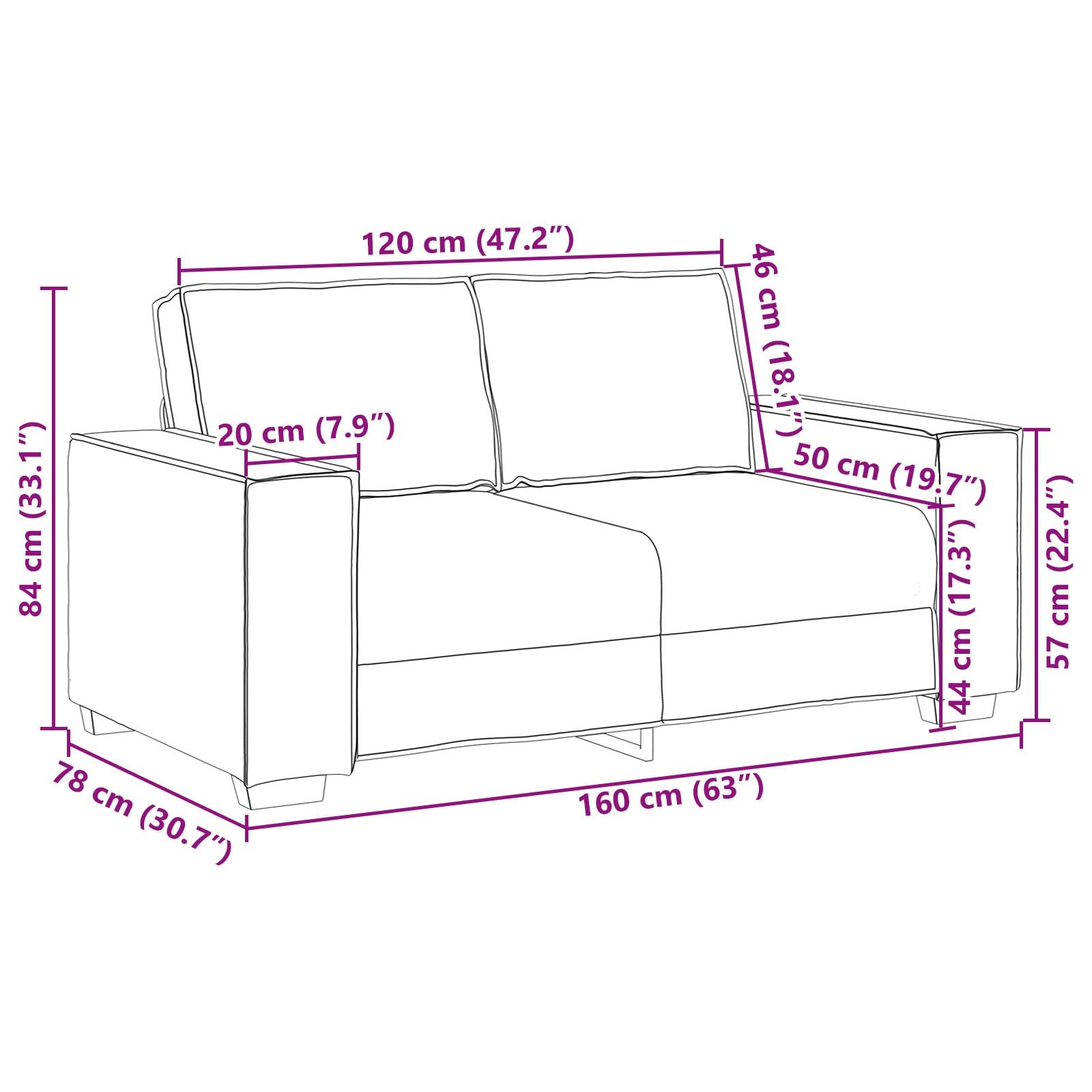 vidaXL Zweisitzer-Sofa Weiß 160 cm Kunstleder