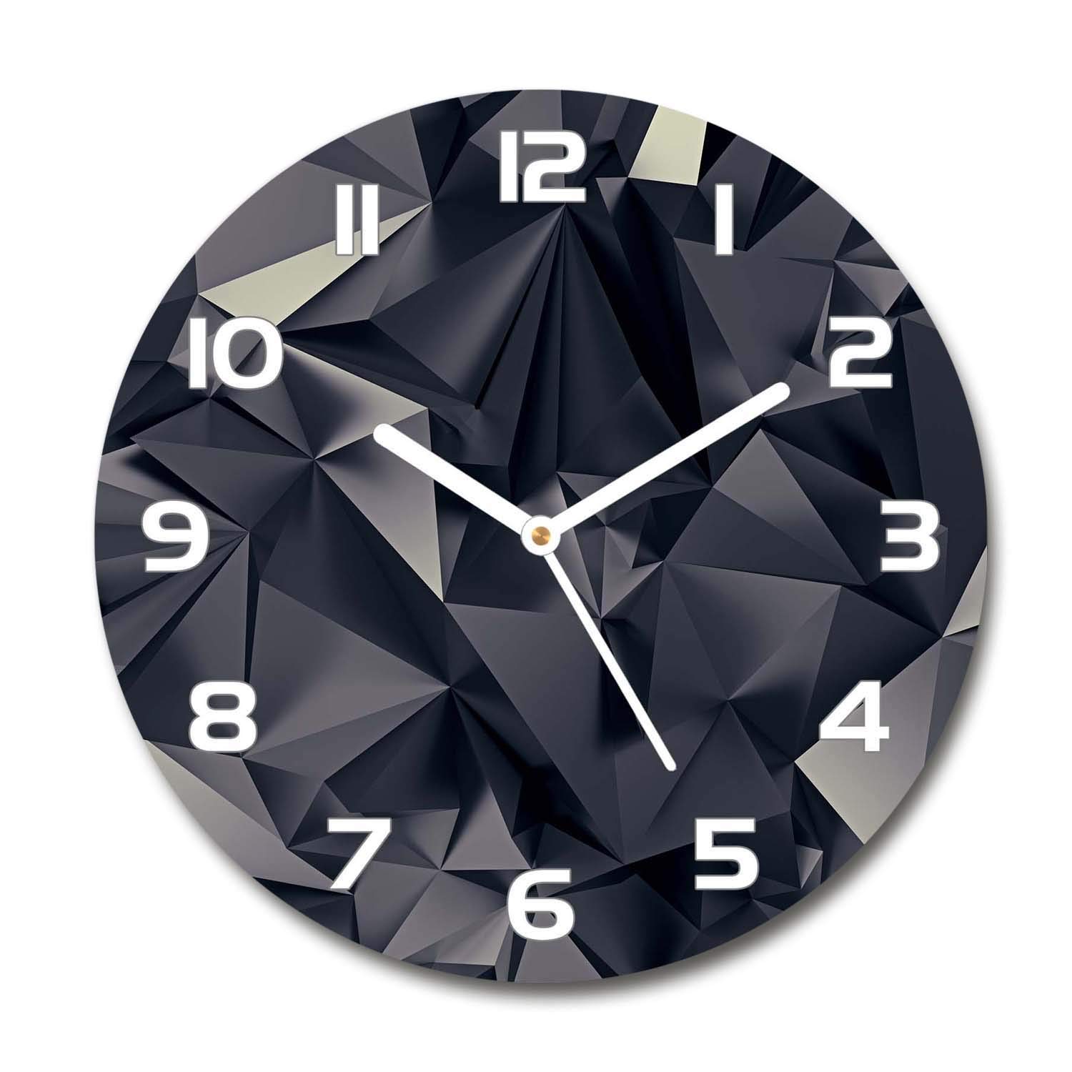 Horloge en verre salon design Tulup 60x60cm silencieuse sur pied pour bureau