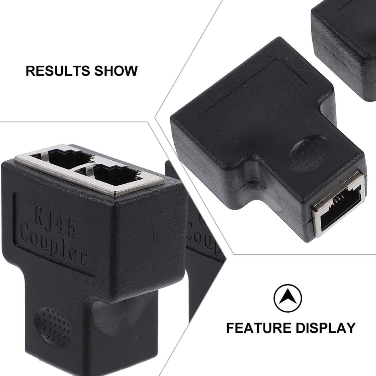 Mobestech 2pcs Ethernet Splitter Adapter to Port Network Connector for Dual Device Sharing for Use Supports High-Speed