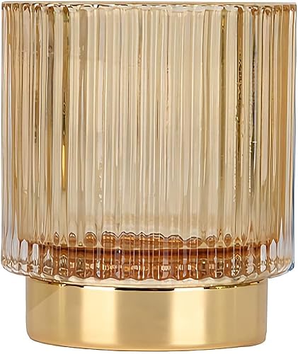 DASITON Makeup Brush holder Organizer,Crystal Cosmetic Makeup Brush Glass Brushes Storage Holder, Vintage Make Up Brush Cup Pen Pencil Holder Café