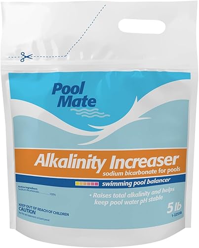 Pool Mate Aumento de alcalinidad prémium de 5 libras para piscinas, 100% bicarbonato de sodio