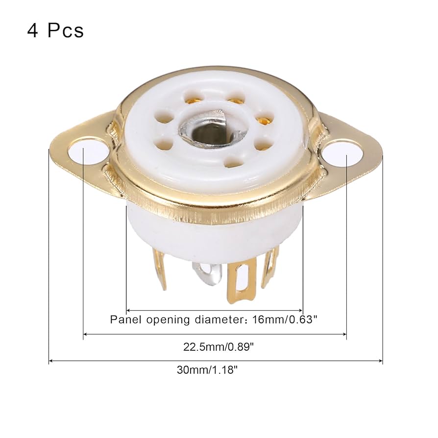 MECCANIXITY 4 Pcs 7pin Tube Socket Ceramic Tube Socket
