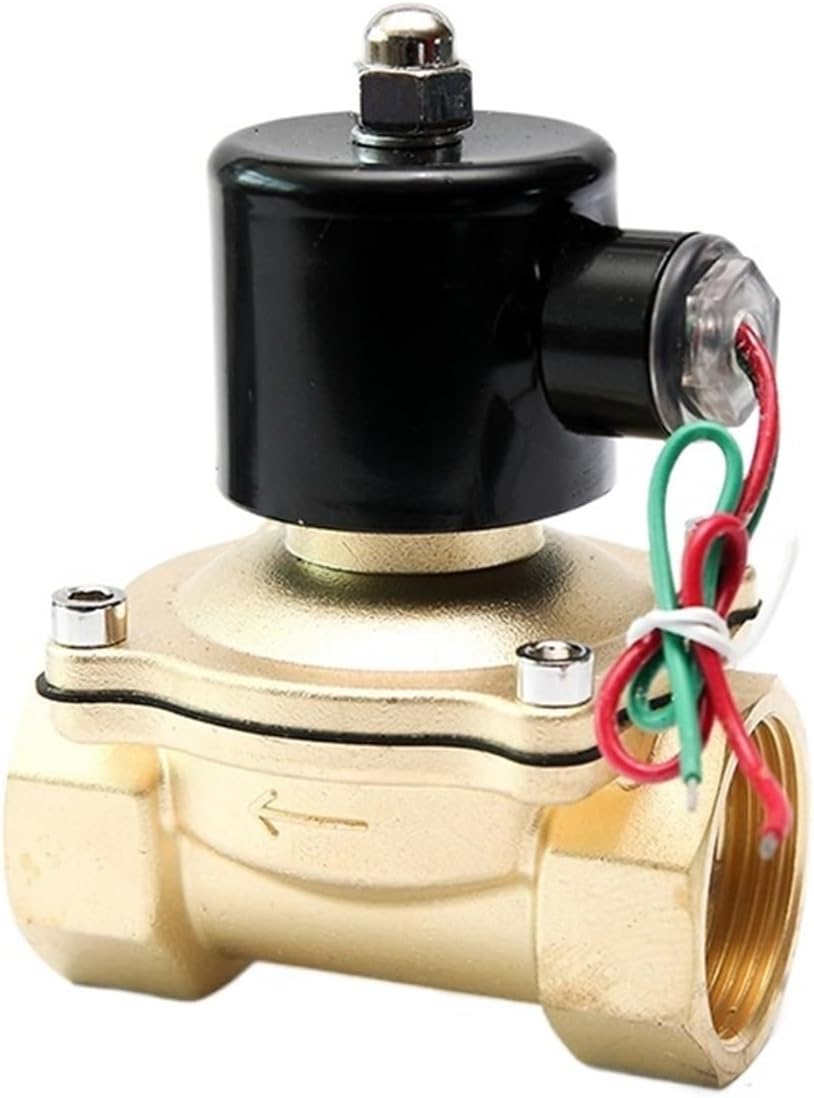1" Solenoid Valve 230V Normally Closed Brass 220V 12V 24V 110V Solenoid Valve (Size : 1", Color : BSP_220VAC_NBR-SEAL)(Color:G-380VAC-NBR-SEAL)