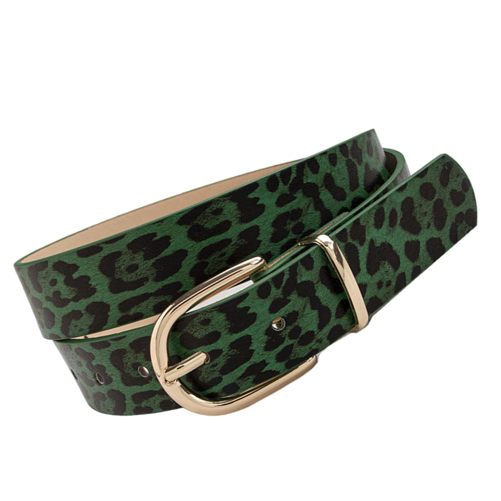 2000s Animal Pattern PU Wide Belt Adjustable Waistband Pin Buckles Waist Strap For Women Jeans Pants Fashion Accessory Leopard Pattern Belt