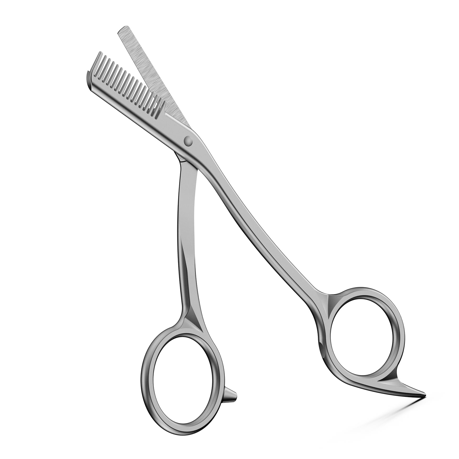 BEZOX Eyebrow Scissors with Comb - Stainless Steel Eyebrow Trimmer for Women and Men, Precision Eye Brow Comb Scissors, Sleek Eyebrows Grooming Kit - Silver