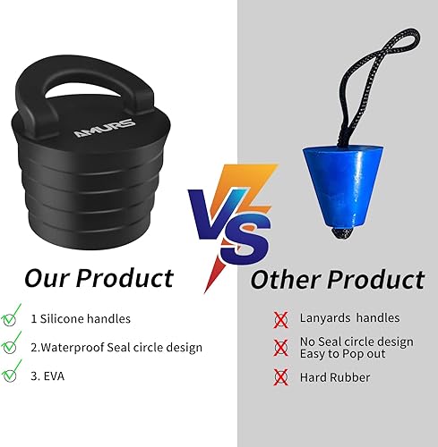 Miniatura 5 de Kit de tapones para kayak, tapones de drenaje con mango de silicona, tapones universales para kayak para sentarse en la parte superior de kayak,