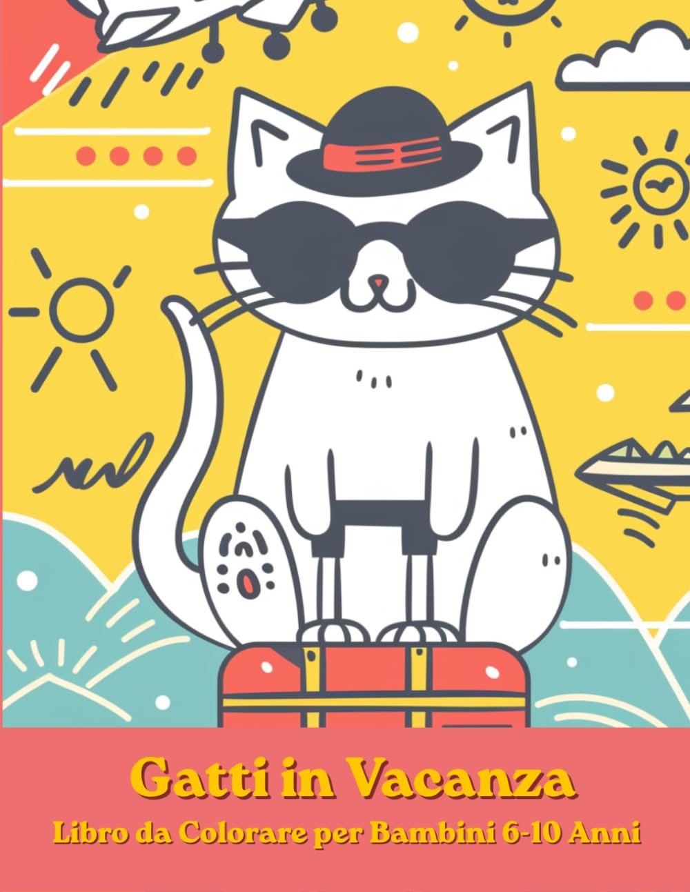 Gatti in Vacanza: Libro da Colorare per Bambini 6-10 Anni – Disegni Divertenti e Ricchi di Dettagli per Viaggi, Estate e Avventure con i Gatti