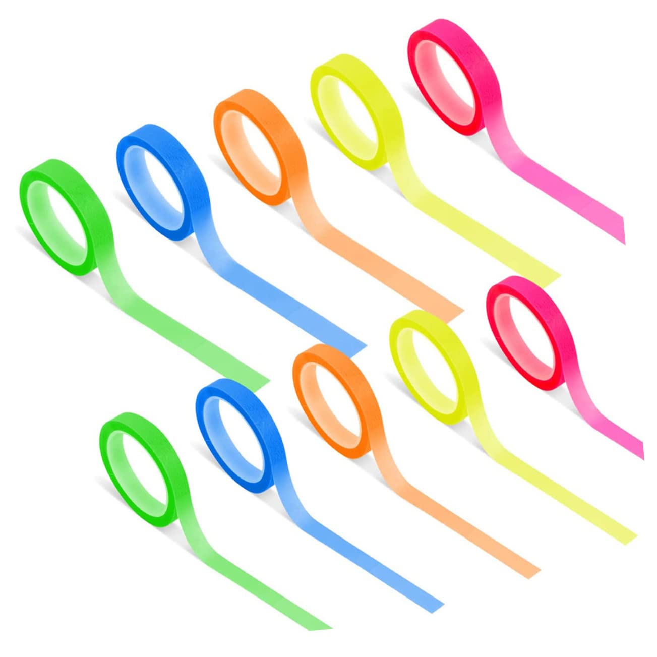 STOBOK 80 Rollen Wasserfester Index-aufkleber Washi-klebeband Fluoreszierendes Band Abnehmbares Farbiges Klebeband Regenbogenband Notizregisterkarten Zerreißbar -rolle Das Haustier