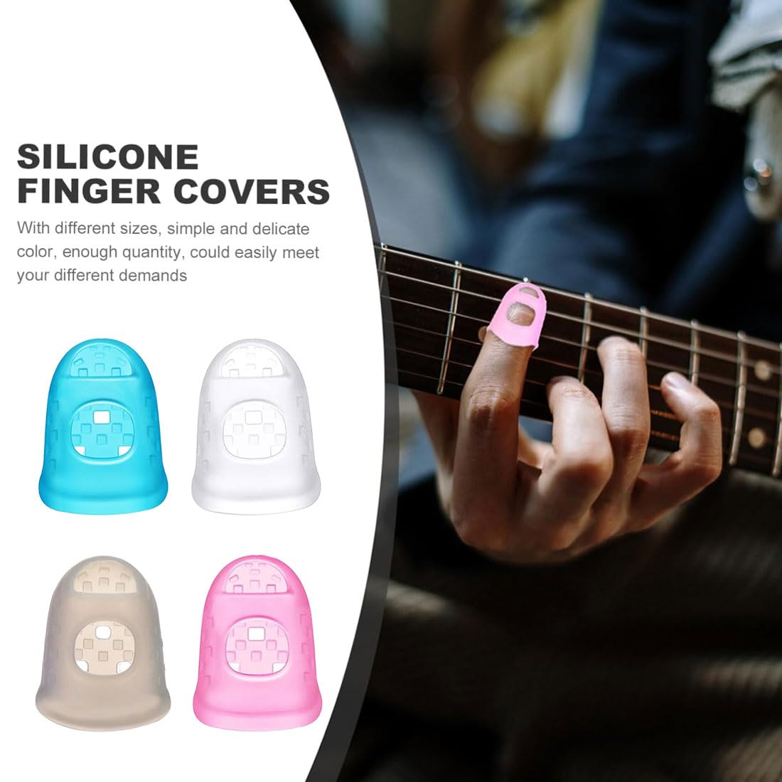 Protezioni per Dita in Silicone 20 PCS 5 Misure per Chitarra Tagliare Intagliare