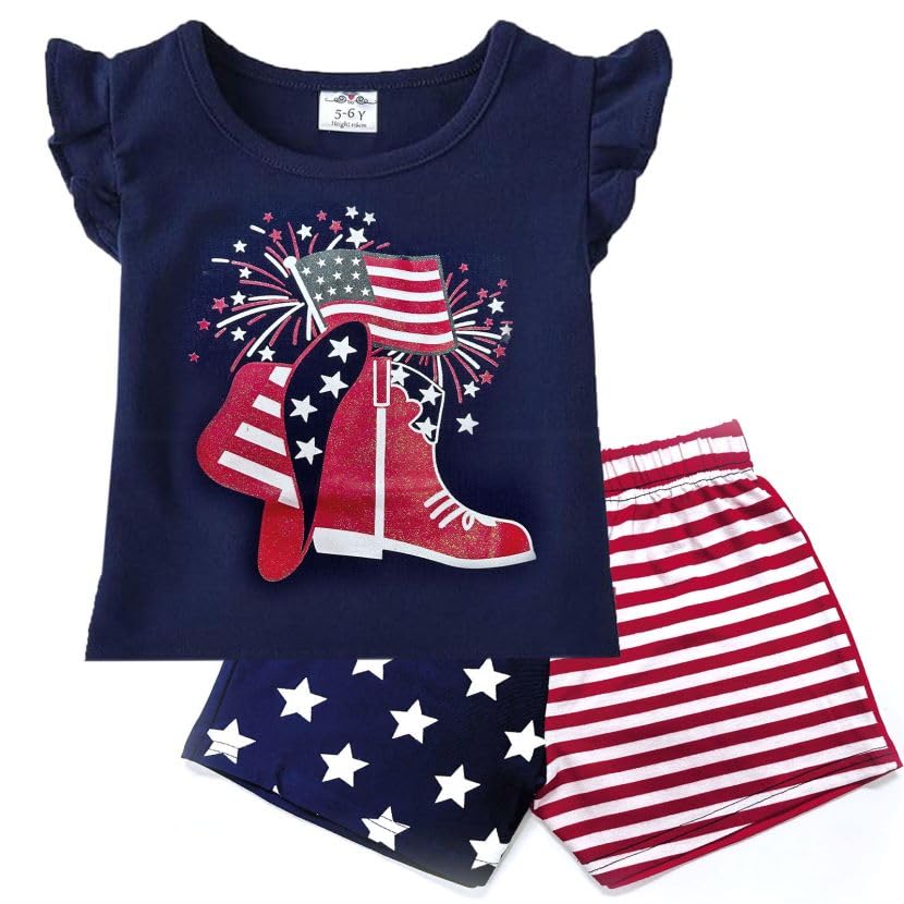 VIKITA girls summer clothes toddler tshirts & shorts clothing sets cute birthday gifts for little kids