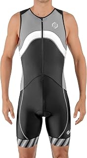 SLS3 Men's Sleeveless Triathlon Suit - Premium Quick-Dry Trisuit with Compression Support & Large Back Pocket