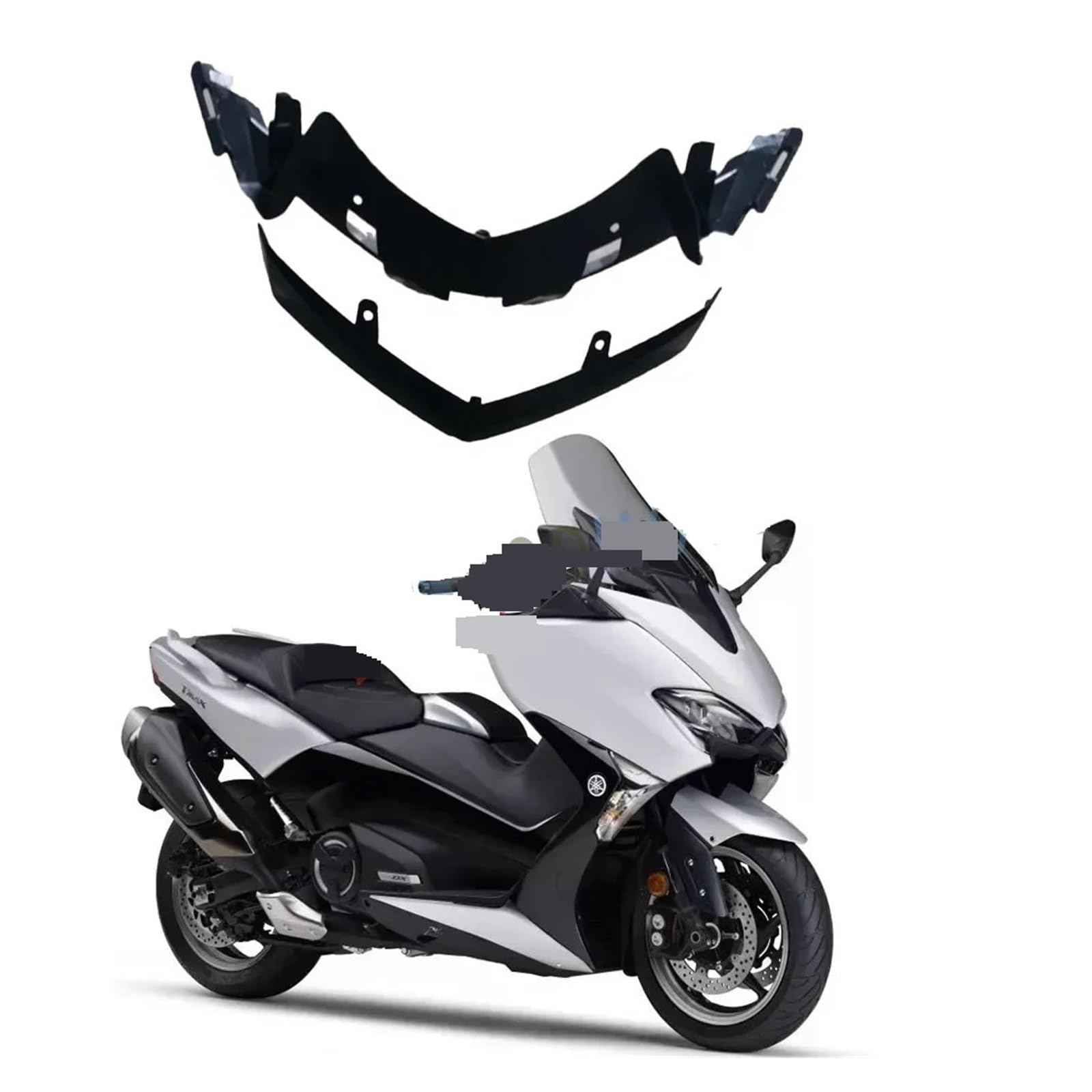 Compatibile con accessori for moto T-MAX530 2015-2016 Testa non verniciata della piastra inferiore Carenatura iniezione ABS(Black Lower part)