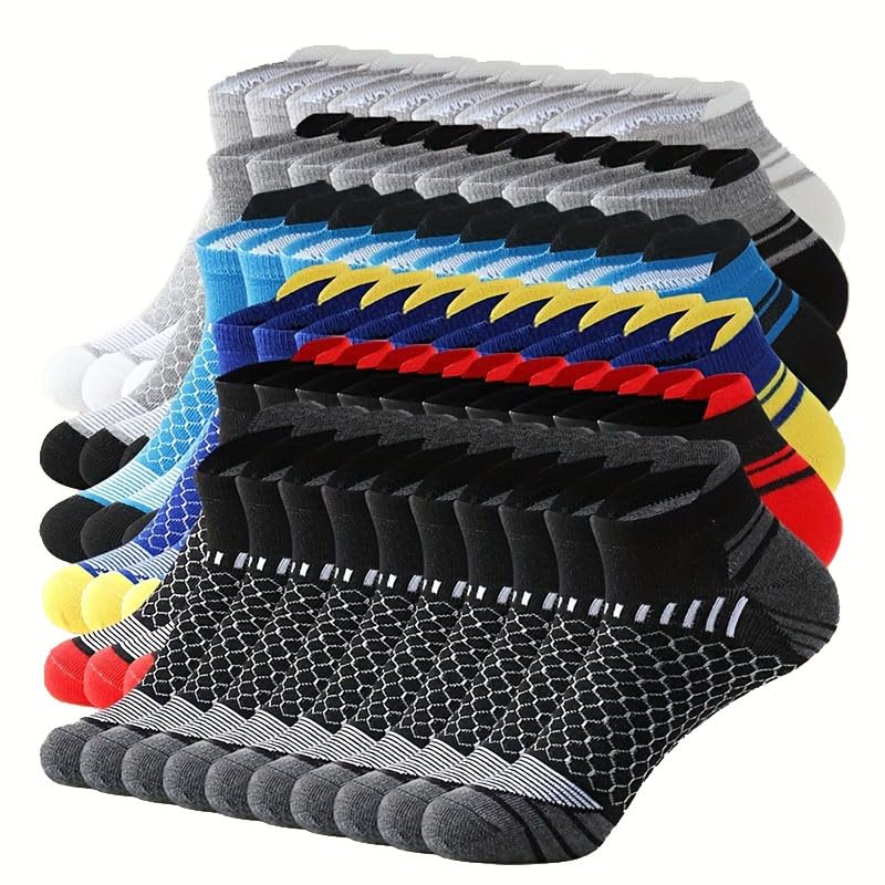 Short Socks for Men in Summer, Comfortable and Breathable, Suitable for Outdoor Sports (20 Pairs)2