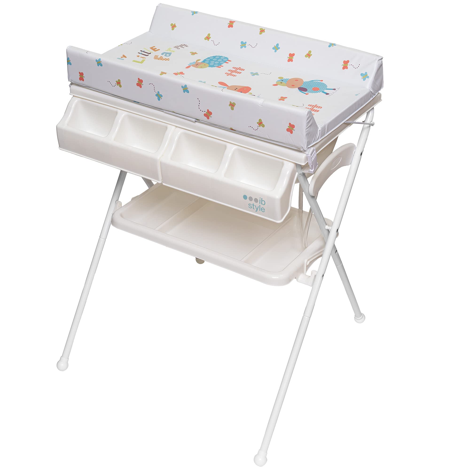 ib style® KOA Wickeltisch mit Badewanne mobiler Wickeltisch Klappbar 4 Dekore MY LITTLE FARM COLOR