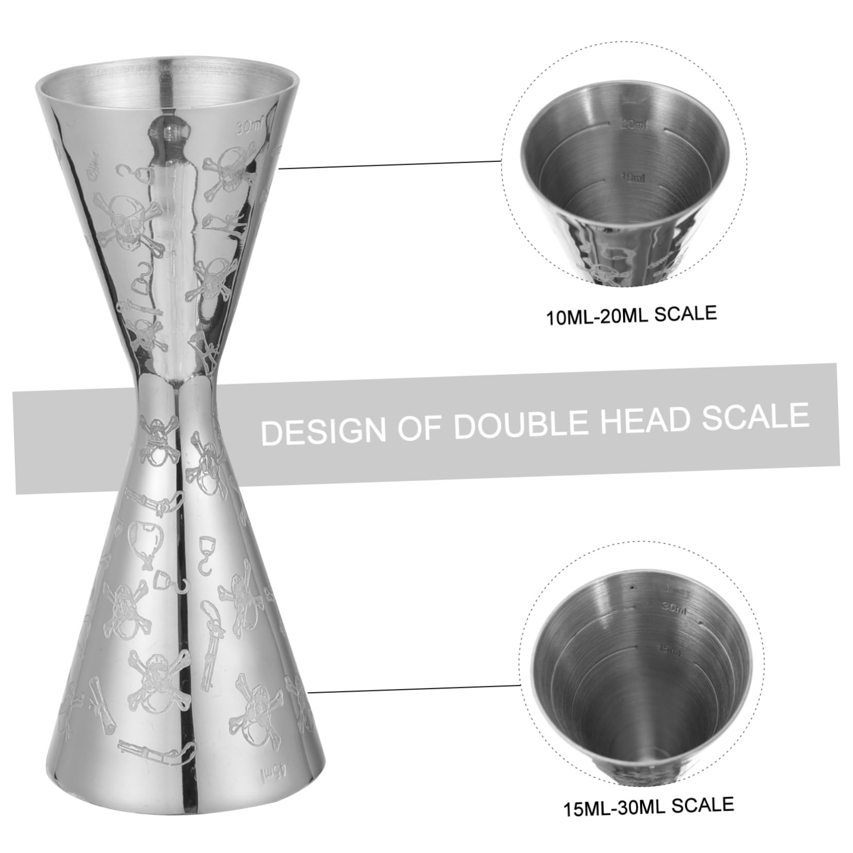 Misurino per Cocktail in Acciaio Inossidabile Misurino per Cocktail da Bar Tazza Misuratrice da 1/2 Oncia per Misurazioni Precise in Cucina E Bar Design Robusto E Duraturo
