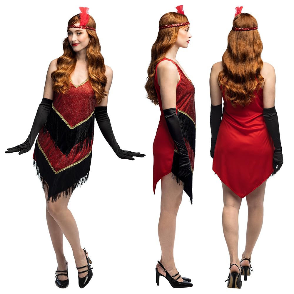 Boland 84585 Kostüm Flapper Evelyn Adult Costume, Unknown, red, 40-42 - Image 2