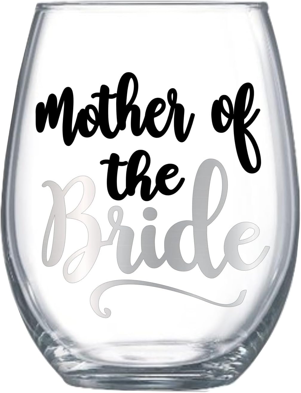 Mother of the Bride Gifts from Daughter Stemless Wine Glass Gift Glitter Design for Mom 0091