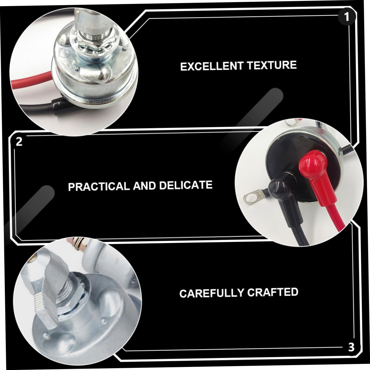 Cabilock Interruptor de Desconexión de Batería Cableado para Coche y Camión, Alta Corriente, Aislador de Potencia, Uso en Automoción y Mantenimiento