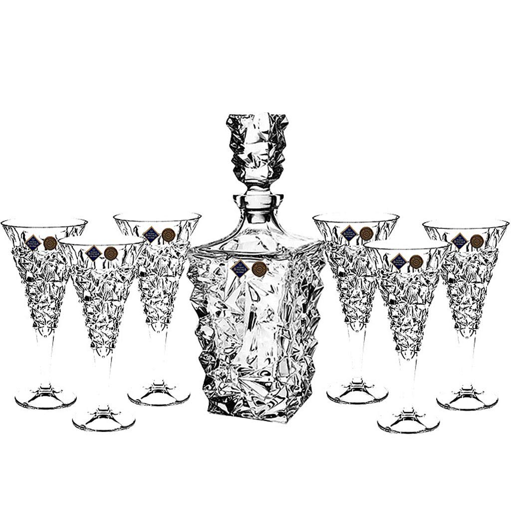 GLigeT Flûtes à Champagne Verre à Champagne en Cristal, Ensemble de 7 Verres en Cristal, Verre à Champagne de 200ml, Verre à vin Rouge, Anniversaire, noël Verres à Champagne