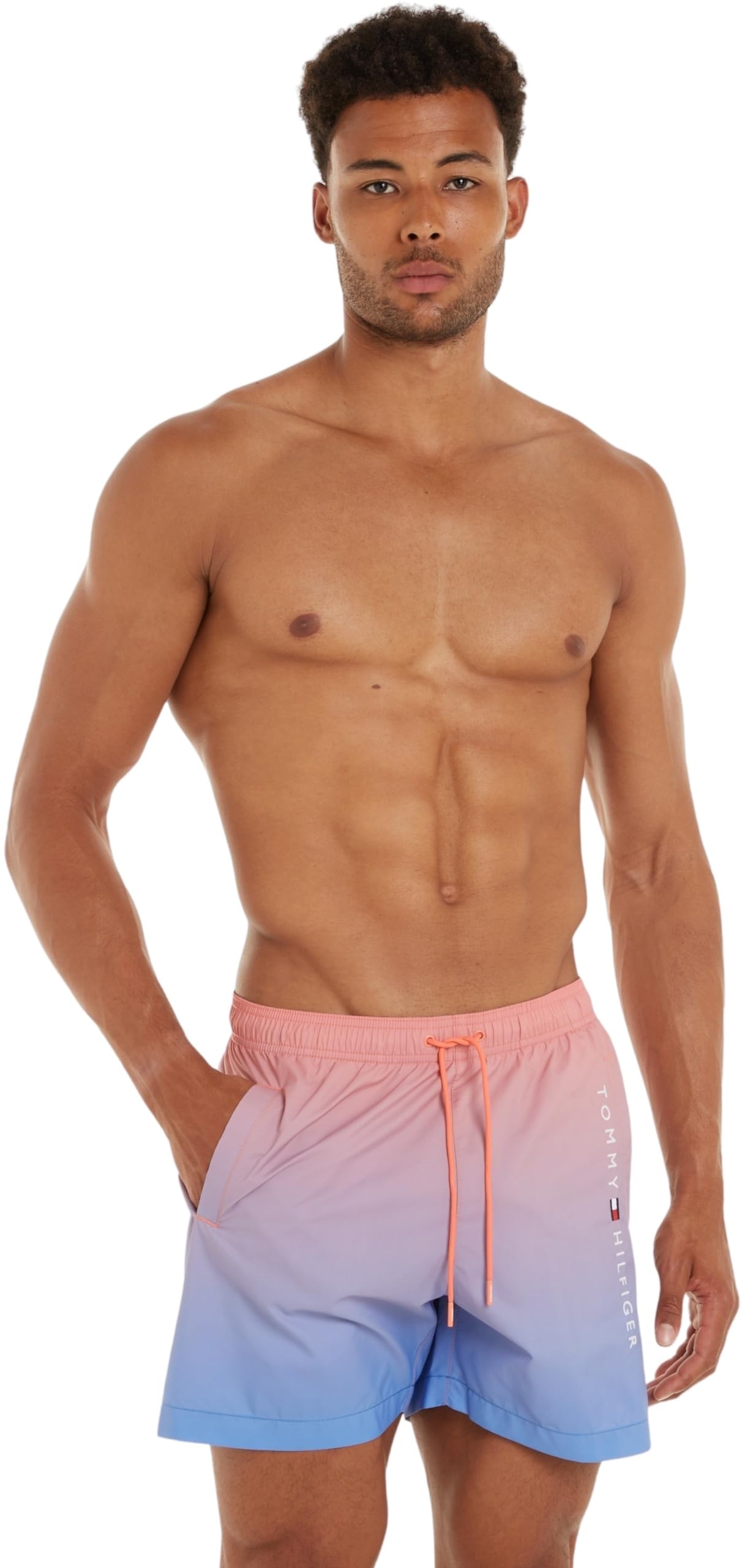 Tommy Hilfiger Bañador para Hombre Medium Drawstring Print Pernera Media