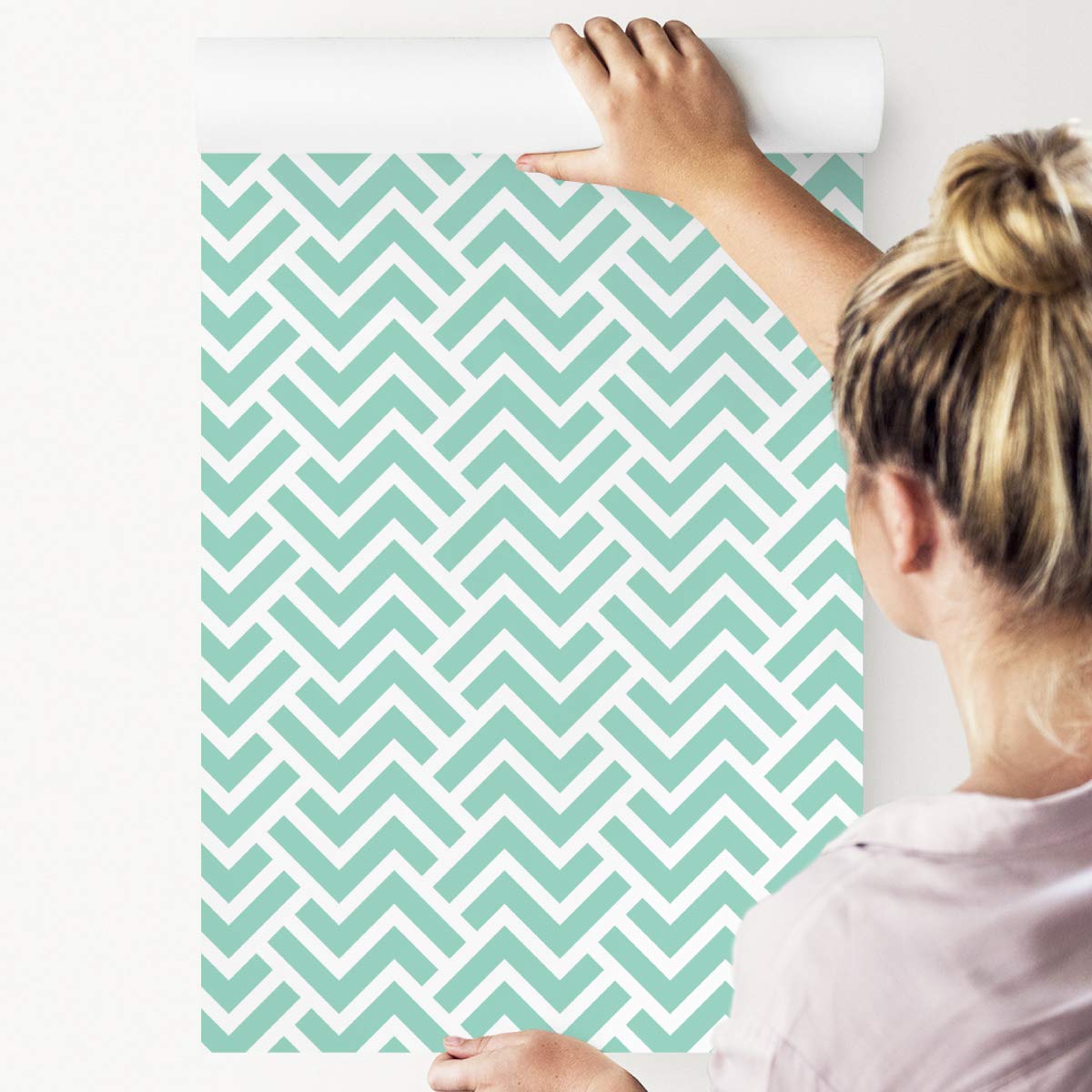 Muralo Papel Pintado en TNT Geométrico Motivo Rayas Abstracto - 1000x53 cm | Fotomural fotográfico de alta definición, en tejido no tejido o autoadhesivo, colocación fácil, decoración moderna para el