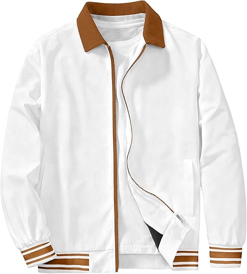 Men's Lightweight Jackets Spring Fall Fashion Casual Windbreaker Bomber Jacket