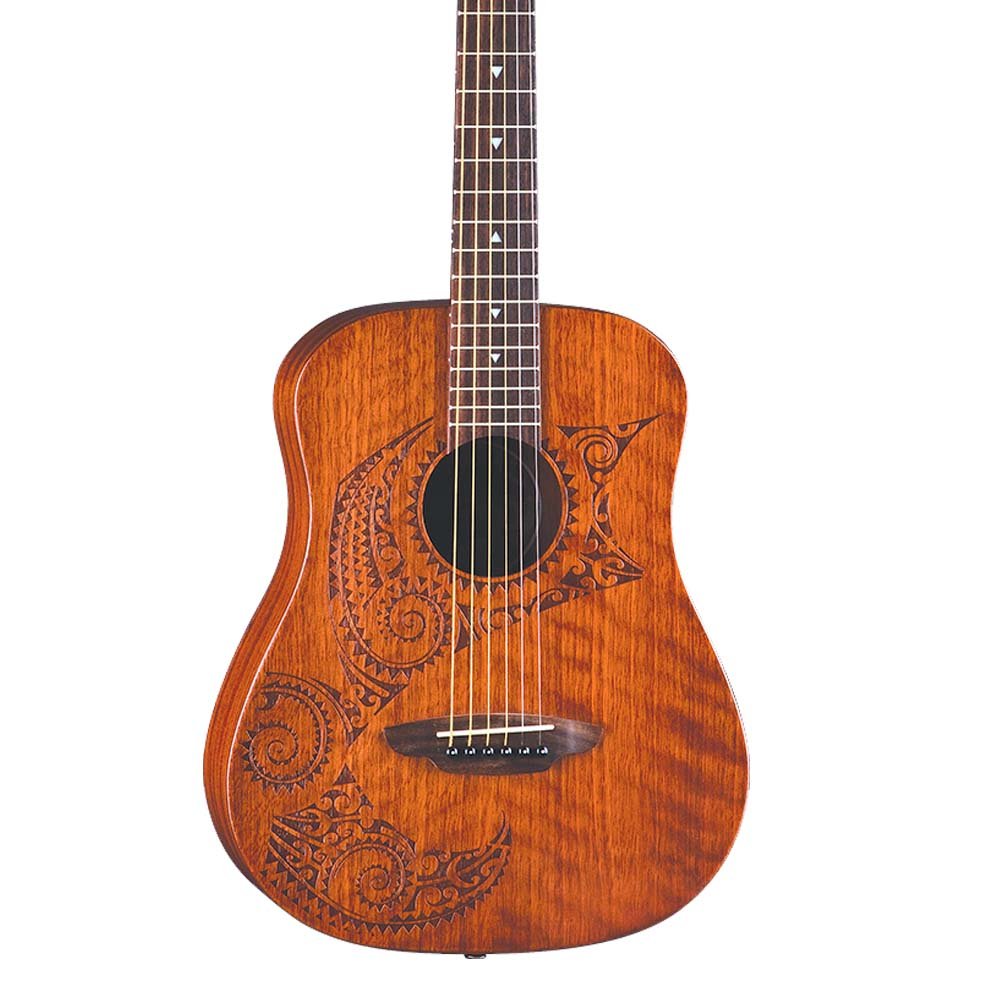 Luna Guitars Safari Tattoo SAF TAT 3/4 Travel Acoustic Guitar Kit