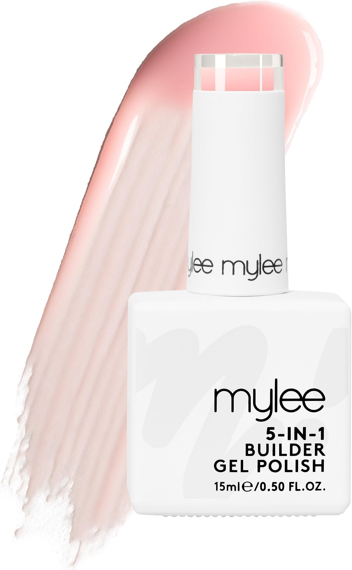 5 in 1 Builder Base Strengthening Gel 15ml, UV/LED Nail Polish Coat for Hard Strong Nails Tips & Extensions, For Nail Art Decoration, Decals & Jewels, Professional Manicure Repair (Light Pink)