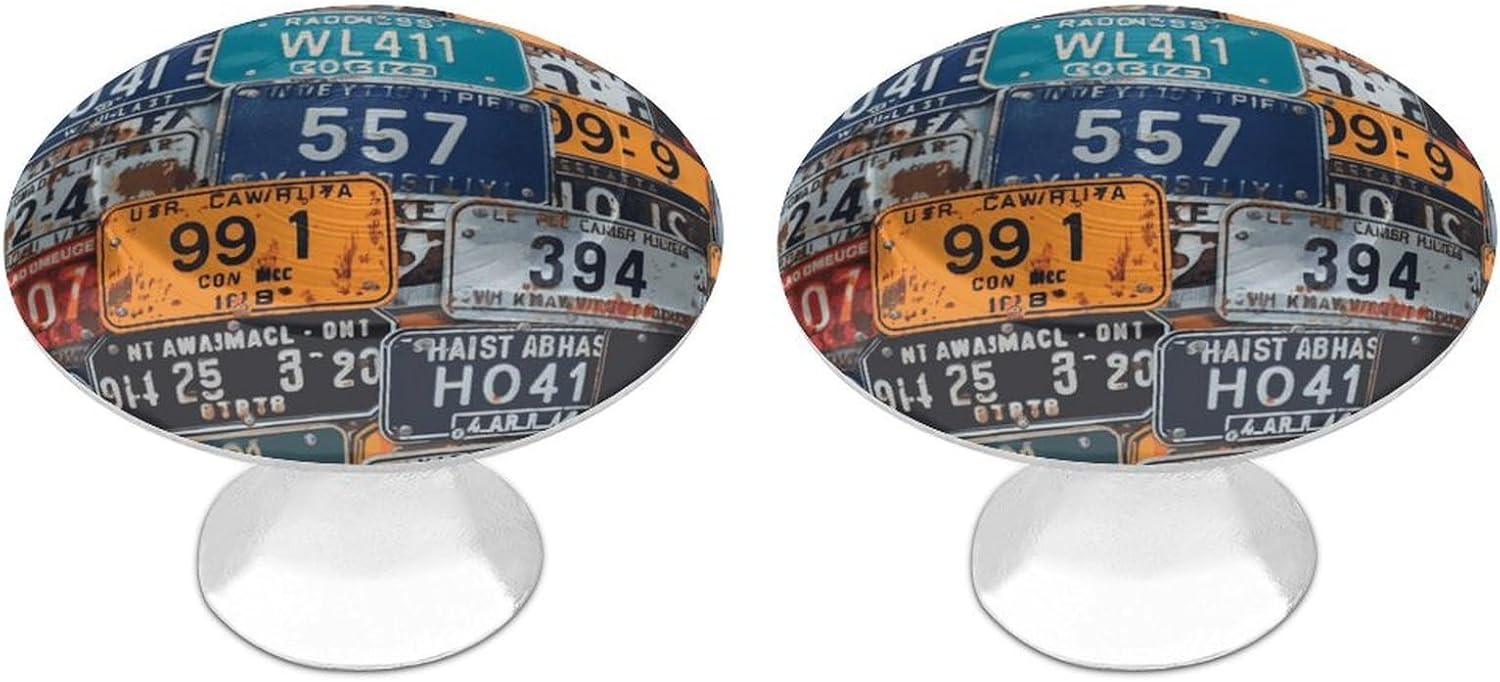 Cabinet Handles Round Drawer Pulls License Plate Dresser Knobs for Cabinets and Drawers Handle Kitchen Cabinet Pulls for Bathroom Cupboard Drawers Cabinet Pulls for Kitchen Door