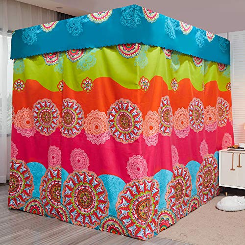 Cortinas bohemias con dosel para estructurar camas King sin intimidad 3